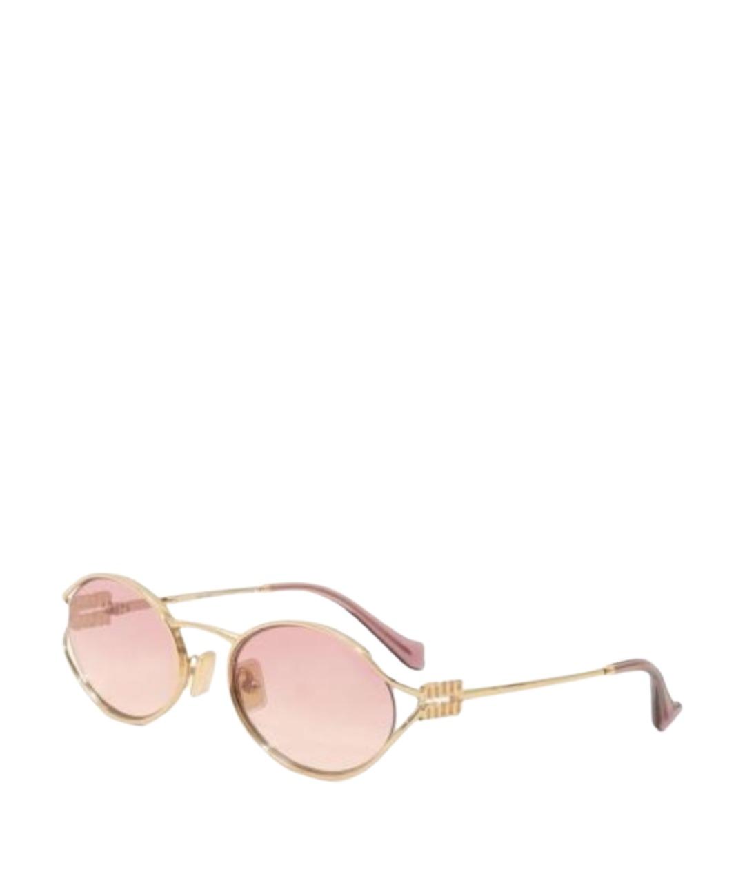 MIU MIU Розовые металлические солнцезащитные очки, фото 1