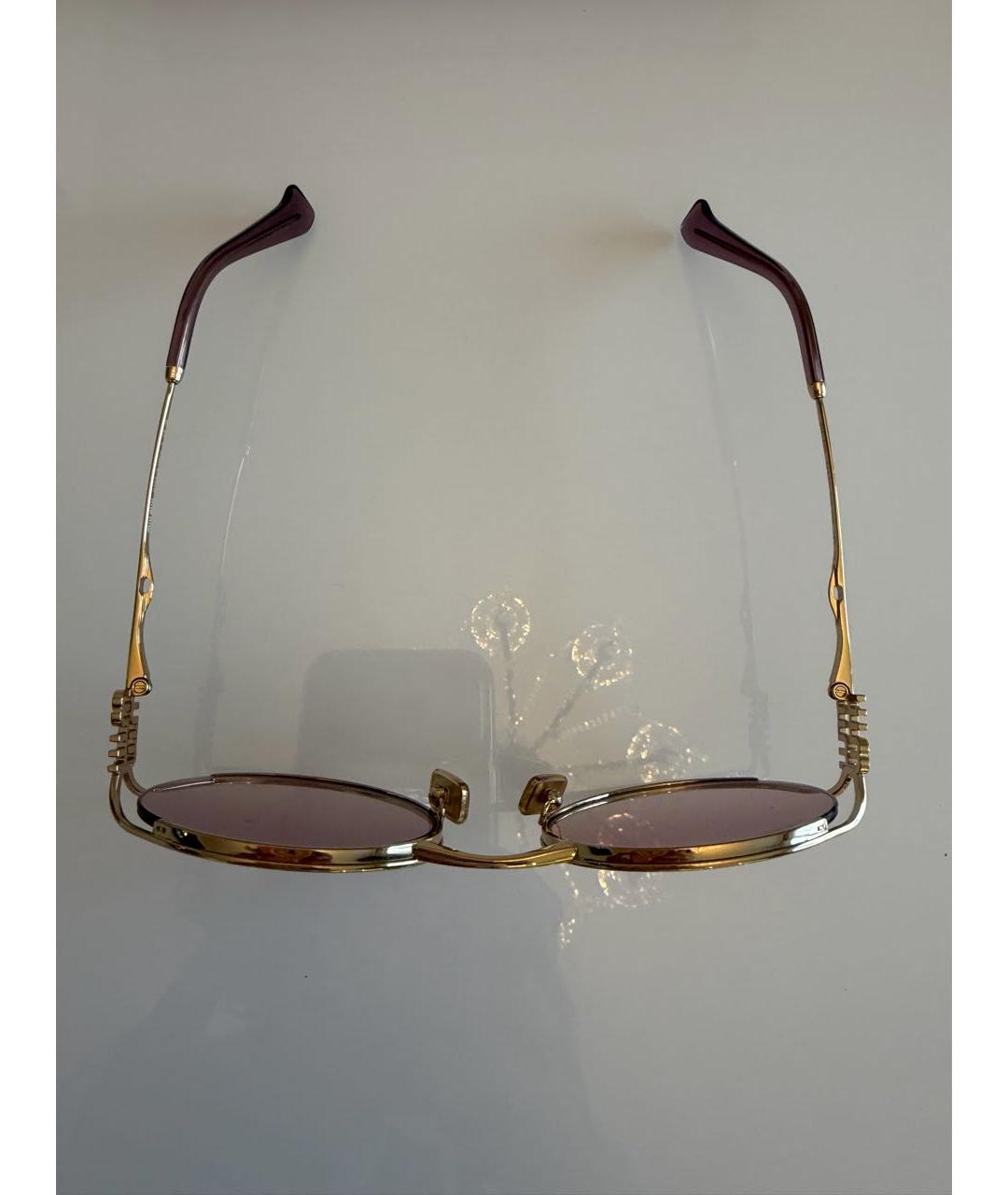 MIU MIU Розовые металлические солнцезащитные очки, фото 3