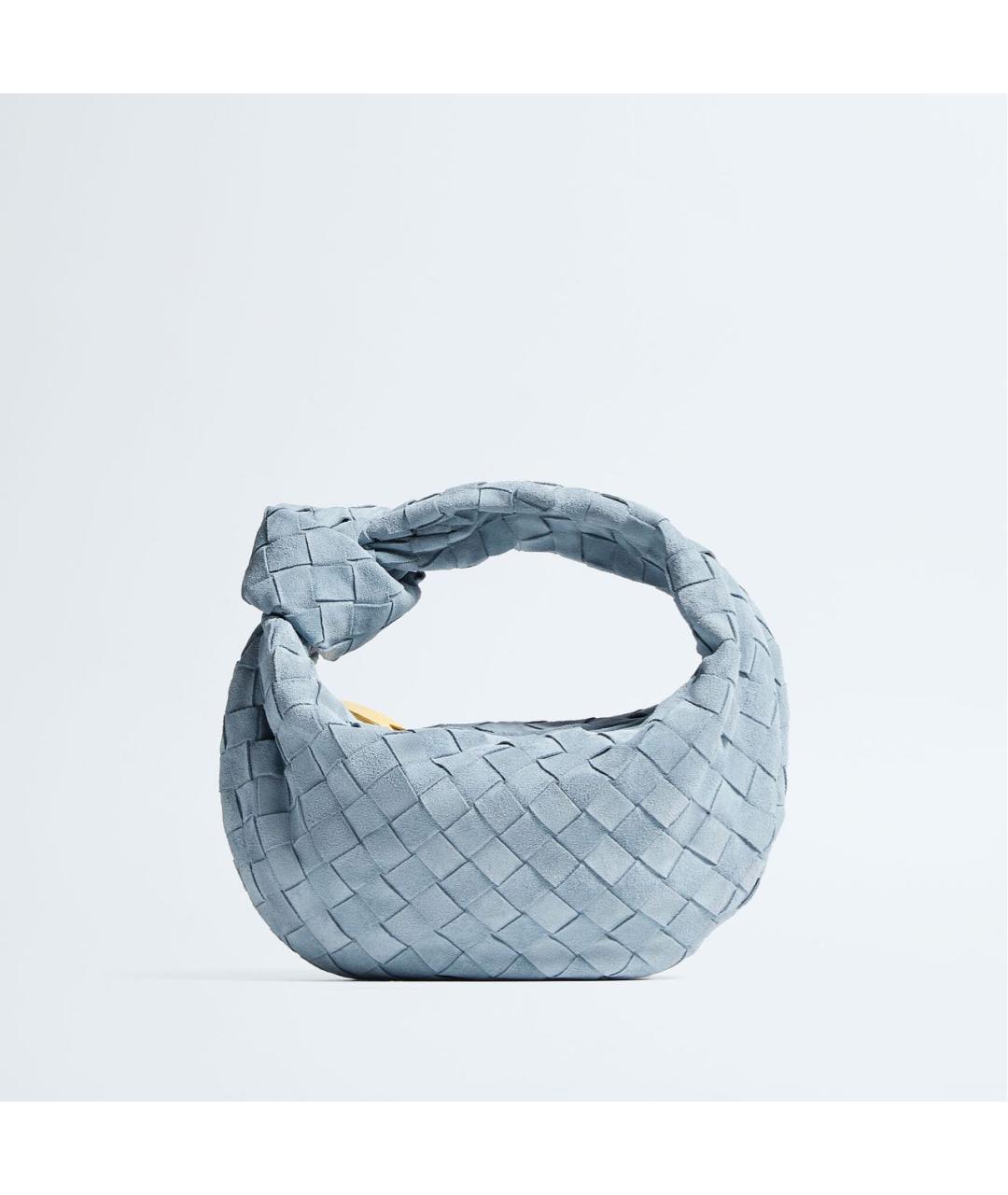 BOTTEGA VENETA Голубая замшевая сумка с короткими ручками, фото 4