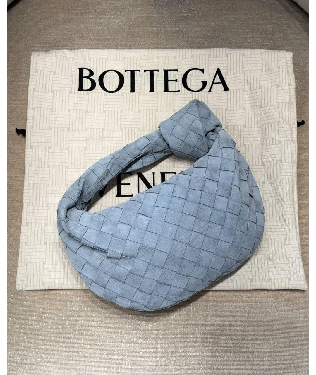 BOTTEGA VENETA Голубая замшевая сумка с короткими ручками, фото 2