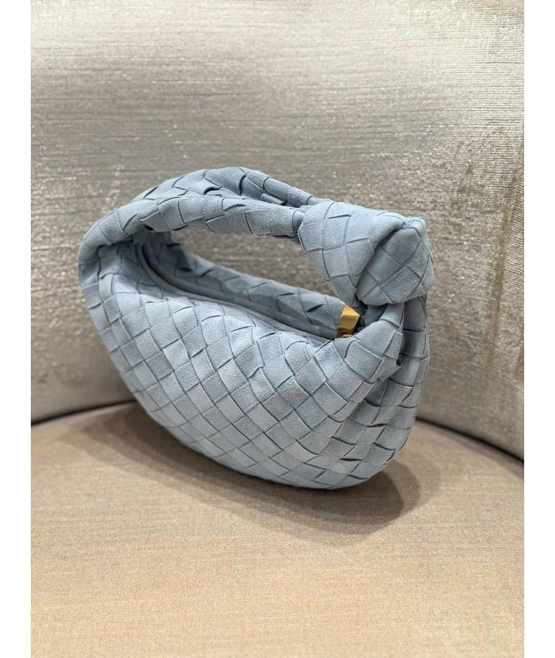 BOTTEGA VENETA Голубая замшевая сумка с короткими ручками, фото 3