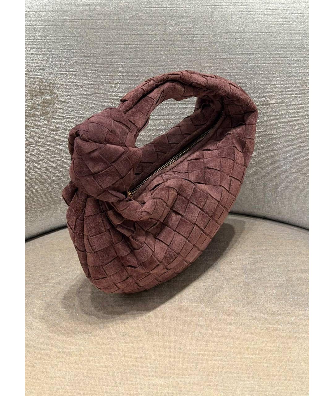 BOTTEGA VENETA Коричневая замшевая сумка с короткими ручками, фото 4