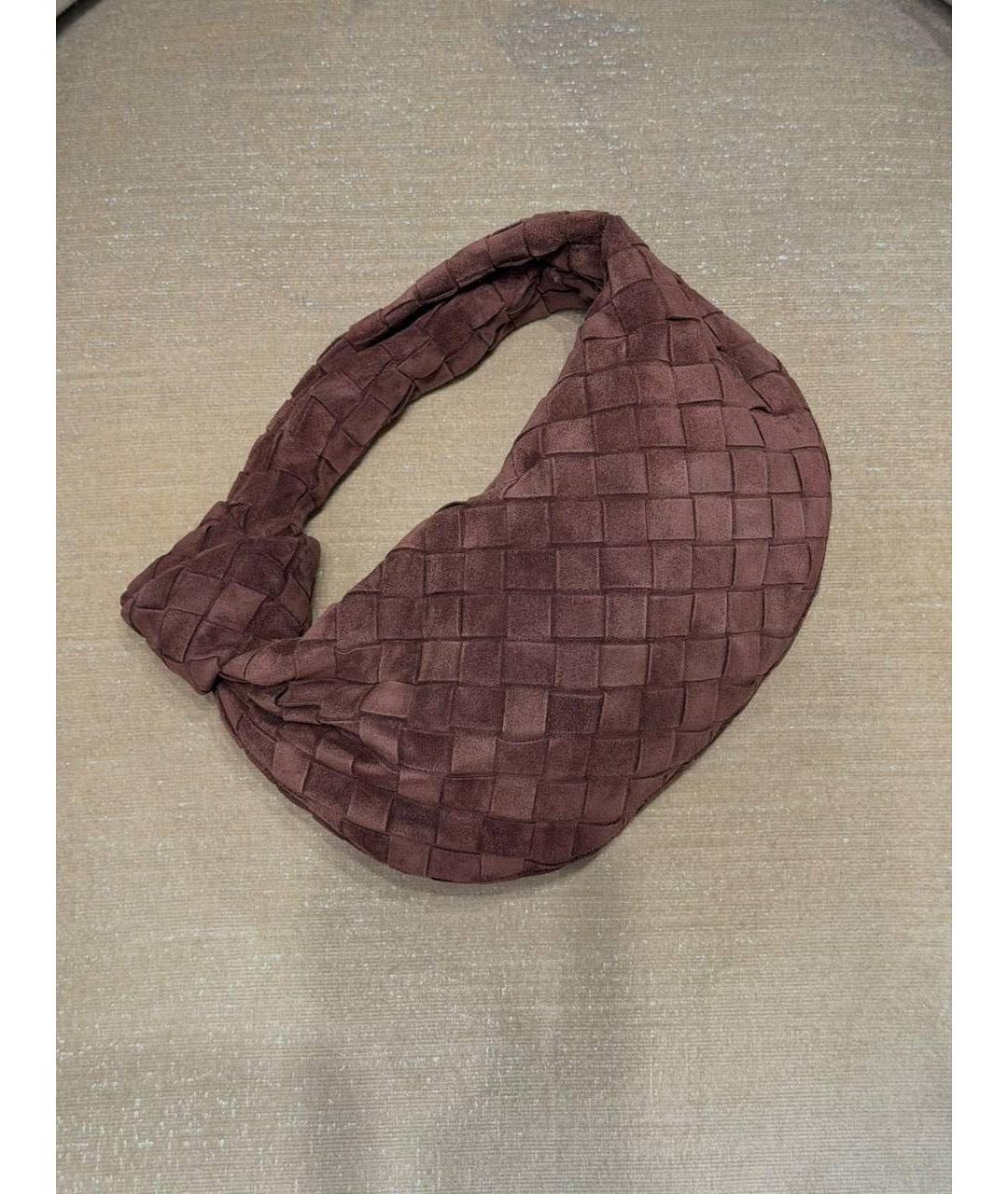 BOTTEGA VENETA Коричневая замшевая сумка с короткими ручками, фото 3