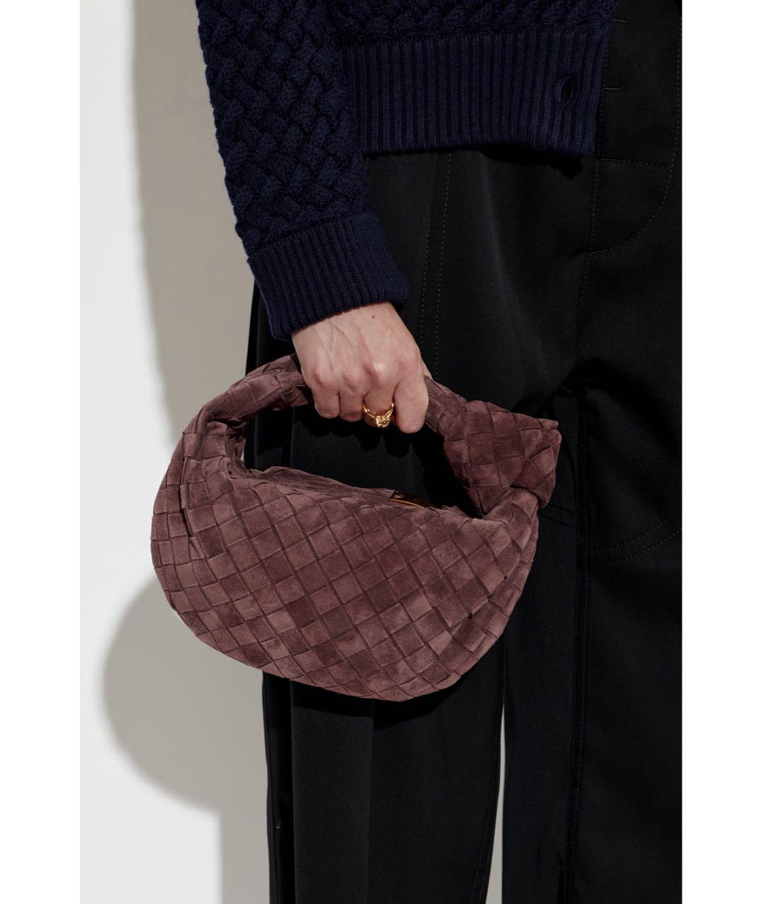 BOTTEGA VENETA Коричневая замшевая сумка с короткими ручками, фото 2