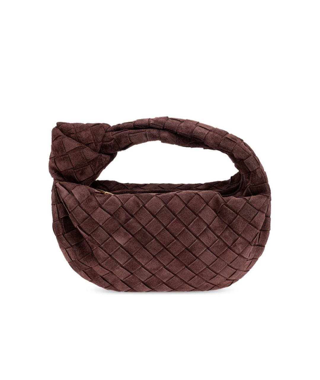 BOTTEGA VENETA Коричневая замшевая сумка с короткими ручками, фото 5