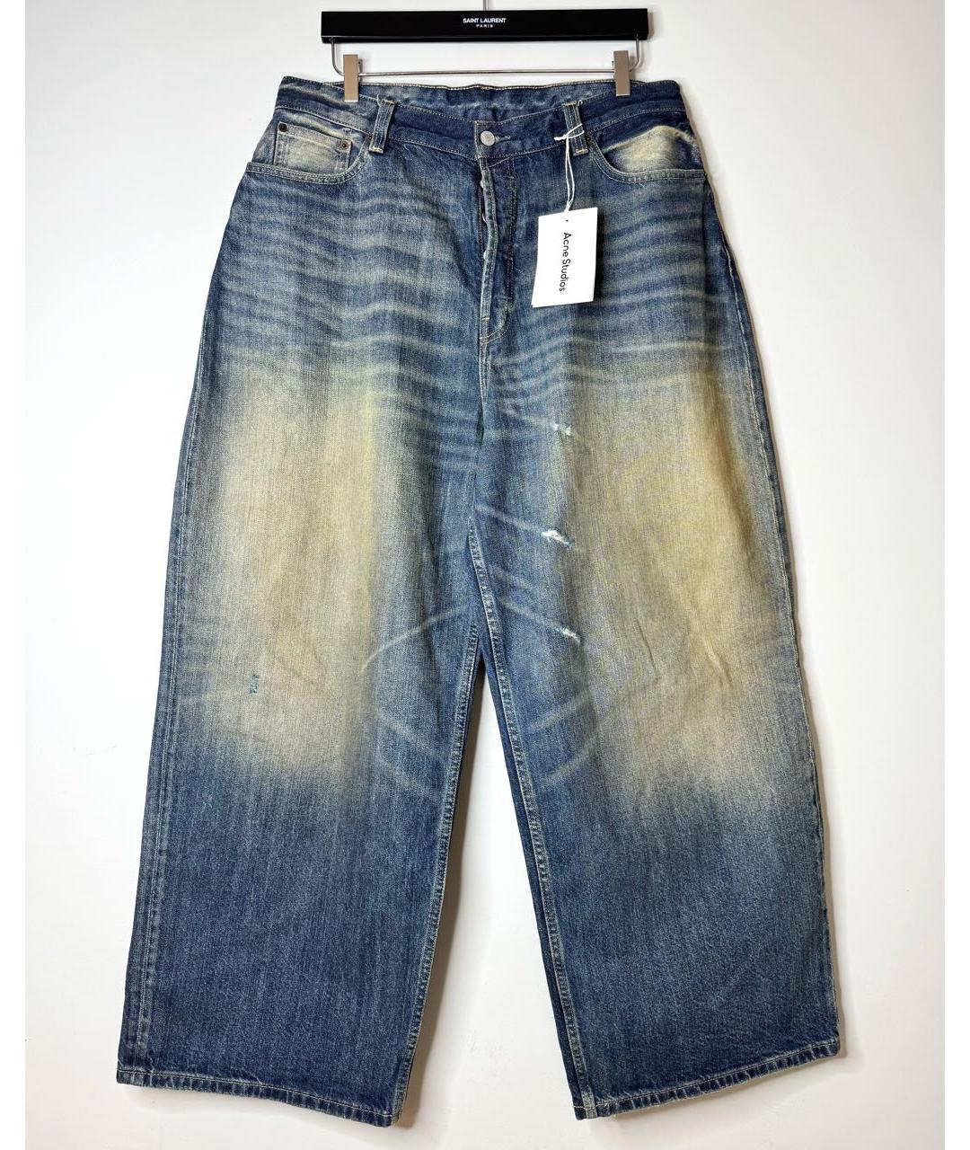 ACNE STUDIOS Синие хлопковые прямые джинсы, фото 2