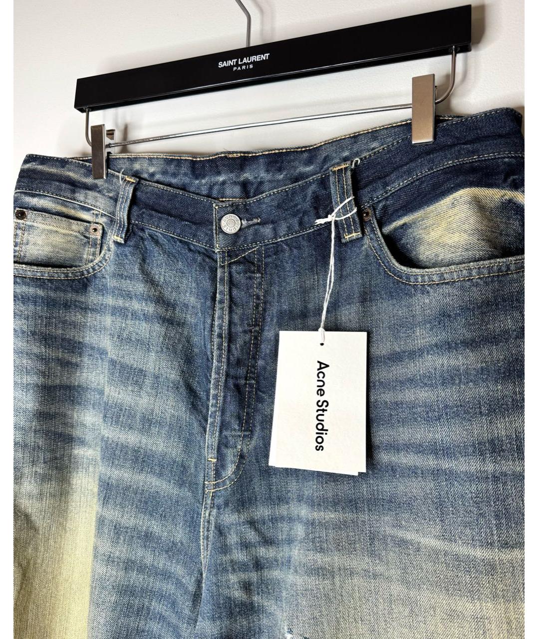 ACNE STUDIOS Синие хлопковые прямые джинсы, фото 4