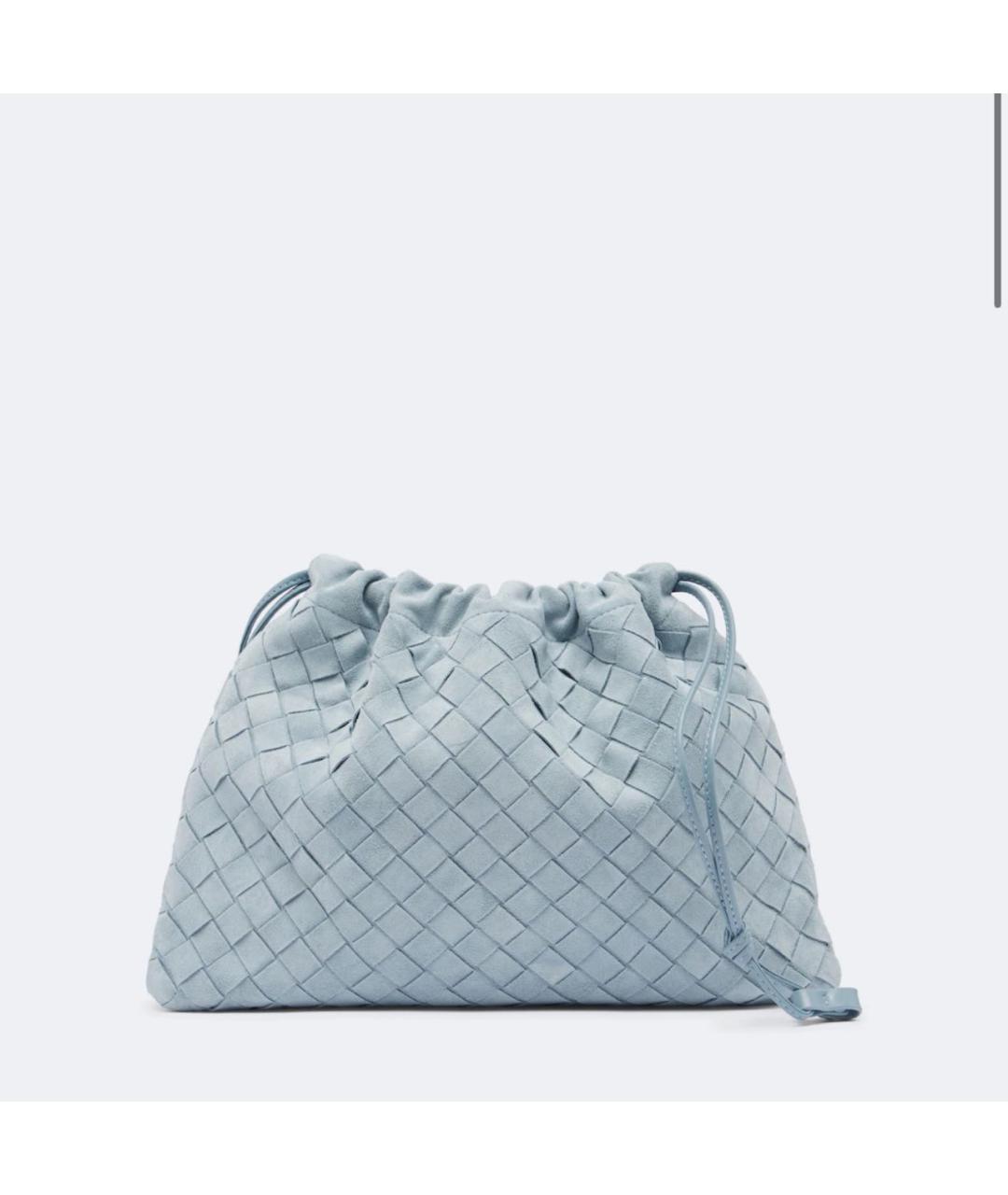BOTTEGA VENETA Голубая замшевая сумка с короткими ручками, фото 5