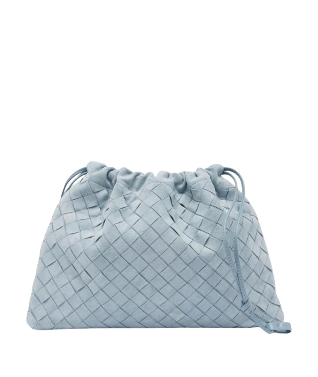 BOTTEGA VENETA Голубая замшевая сумка с короткими ручками, фото 1