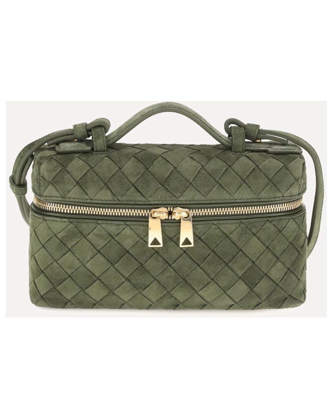 BOTTEGA VENETA Зеленая замшевая сумка с короткими ручками, фото 5