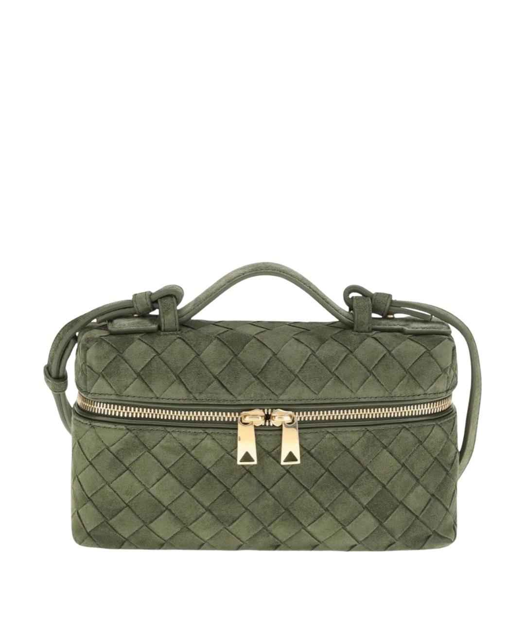 BOTTEGA VENETA Зеленая замшевая сумка с короткими ручками, фото 1