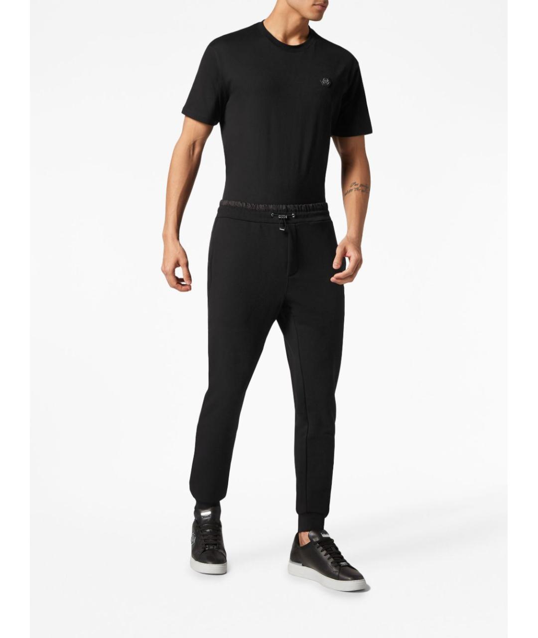 PHILIPP PLEIN Черные хлопковые повседневные брюки, фото 3