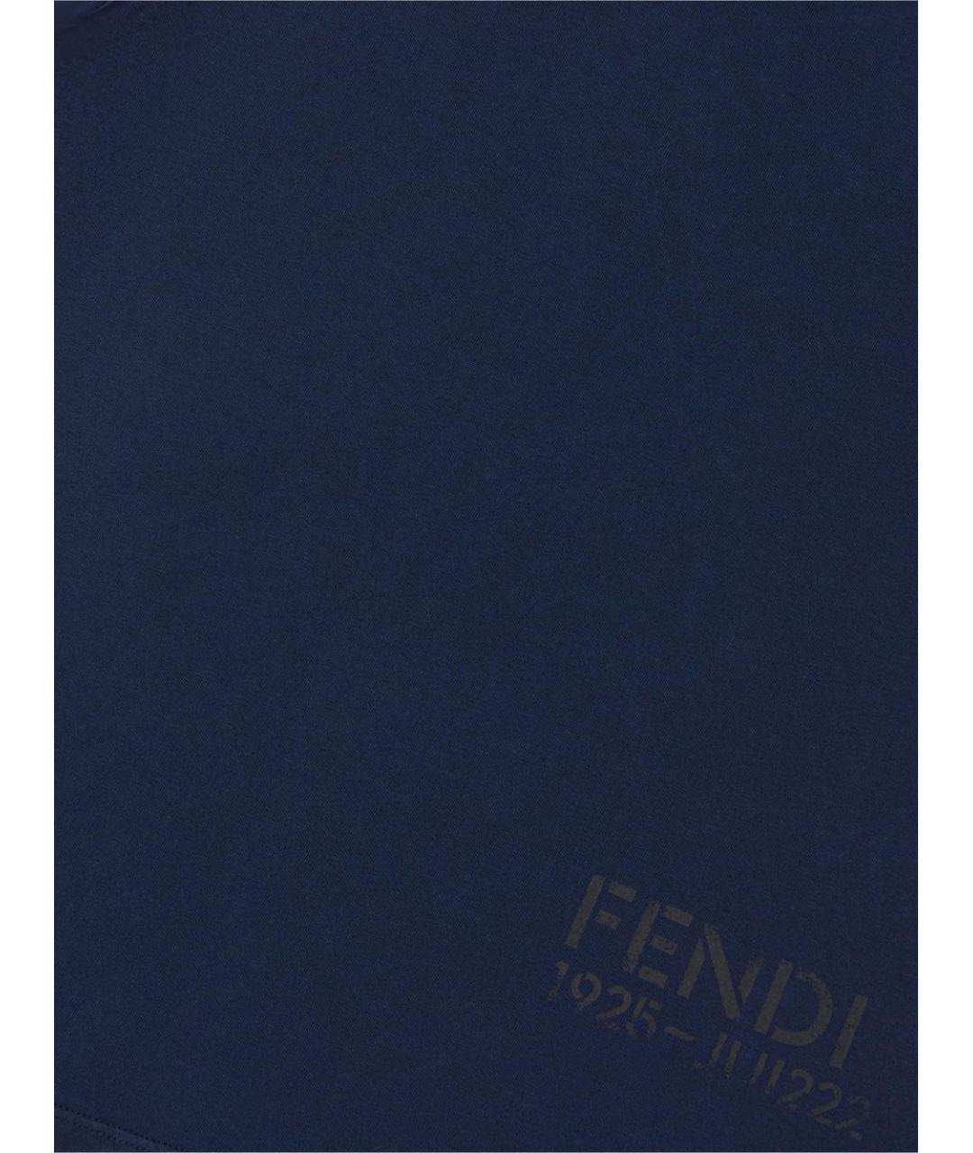 FENDI Темно-синяя хлопковая детская футболка, фото 3