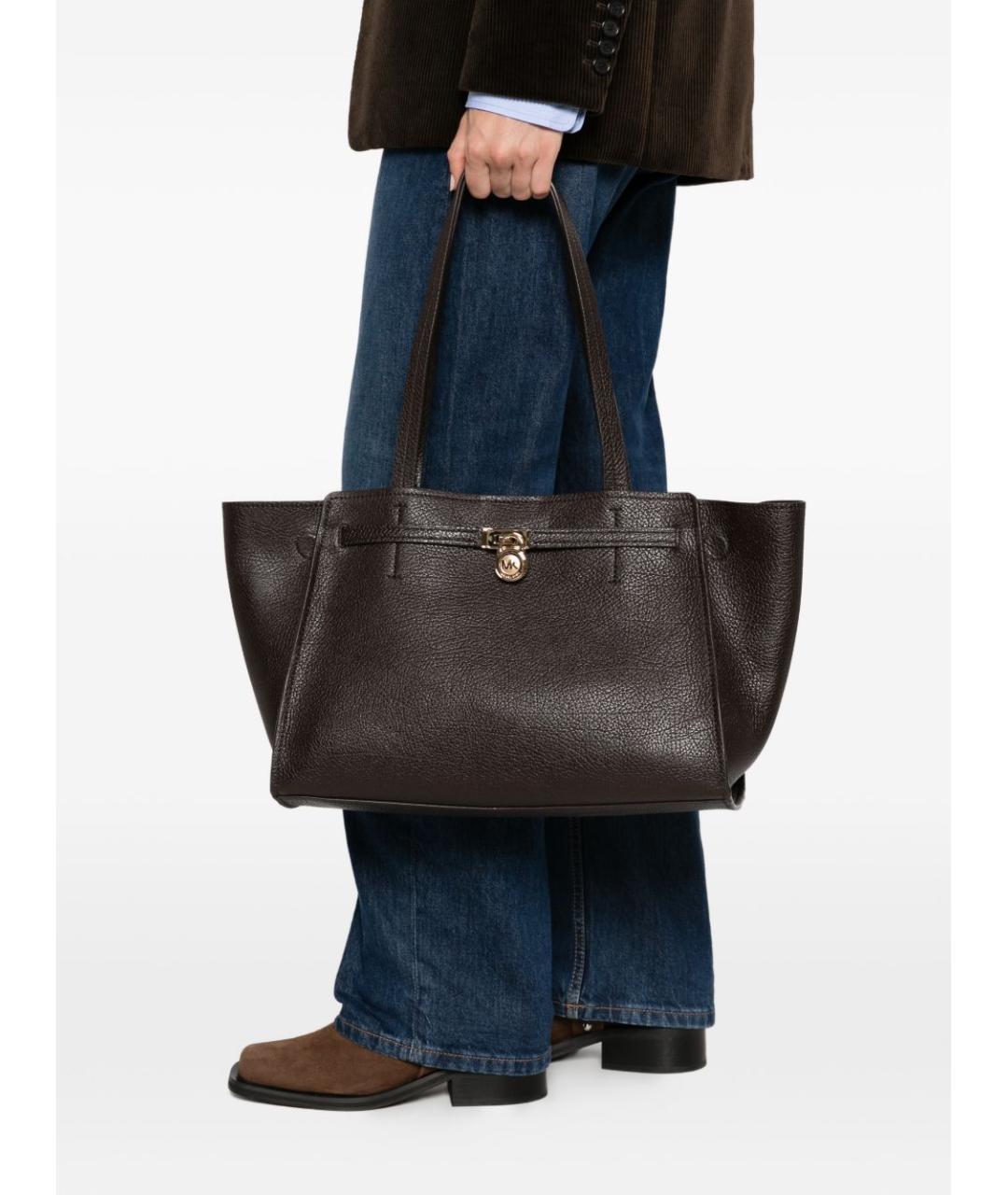 MICHAEL KORS Коричневая кожаная сумка тоут, фото 2