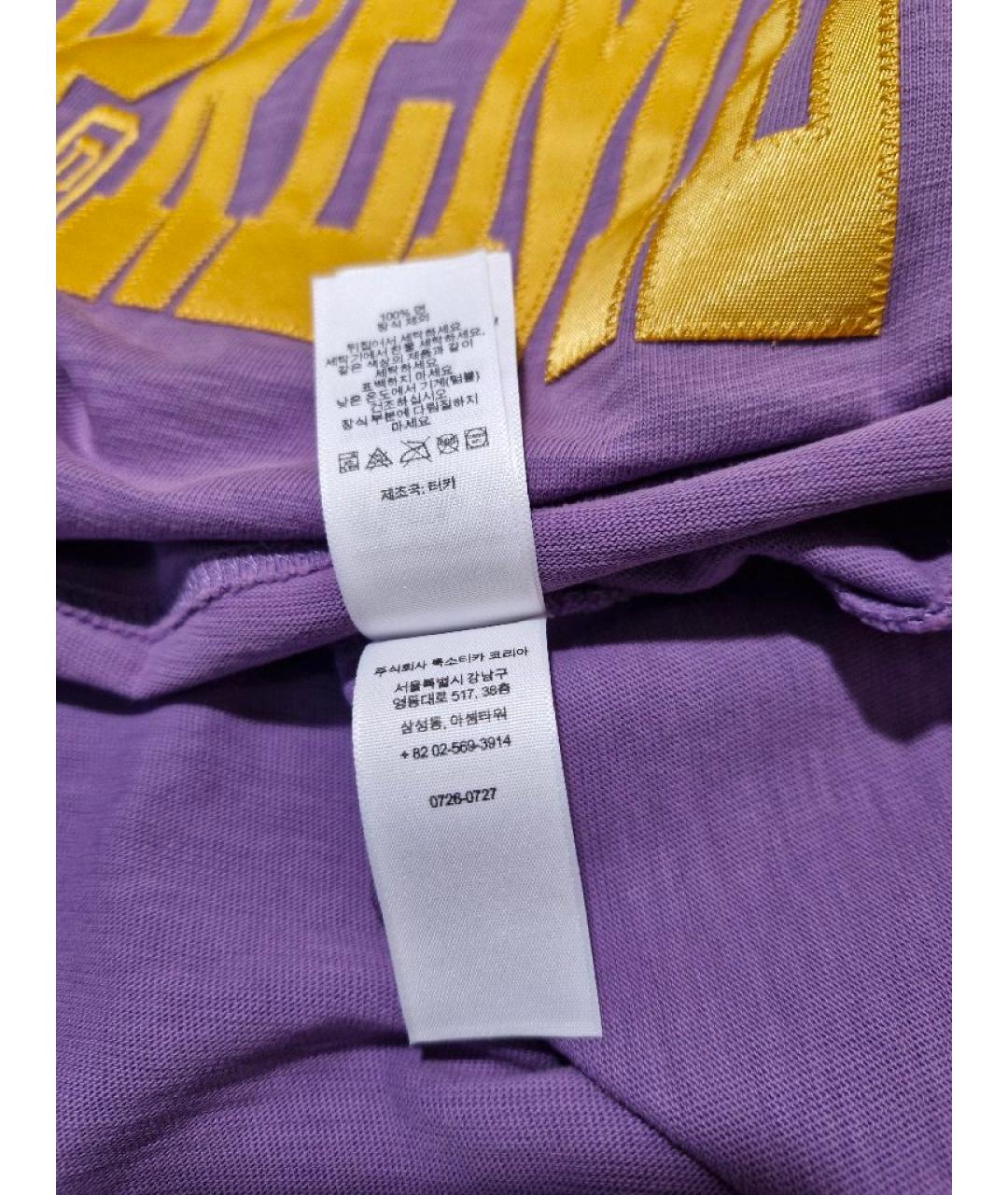 SUPREME Фиолетовая хлопковая футболка, фото 9