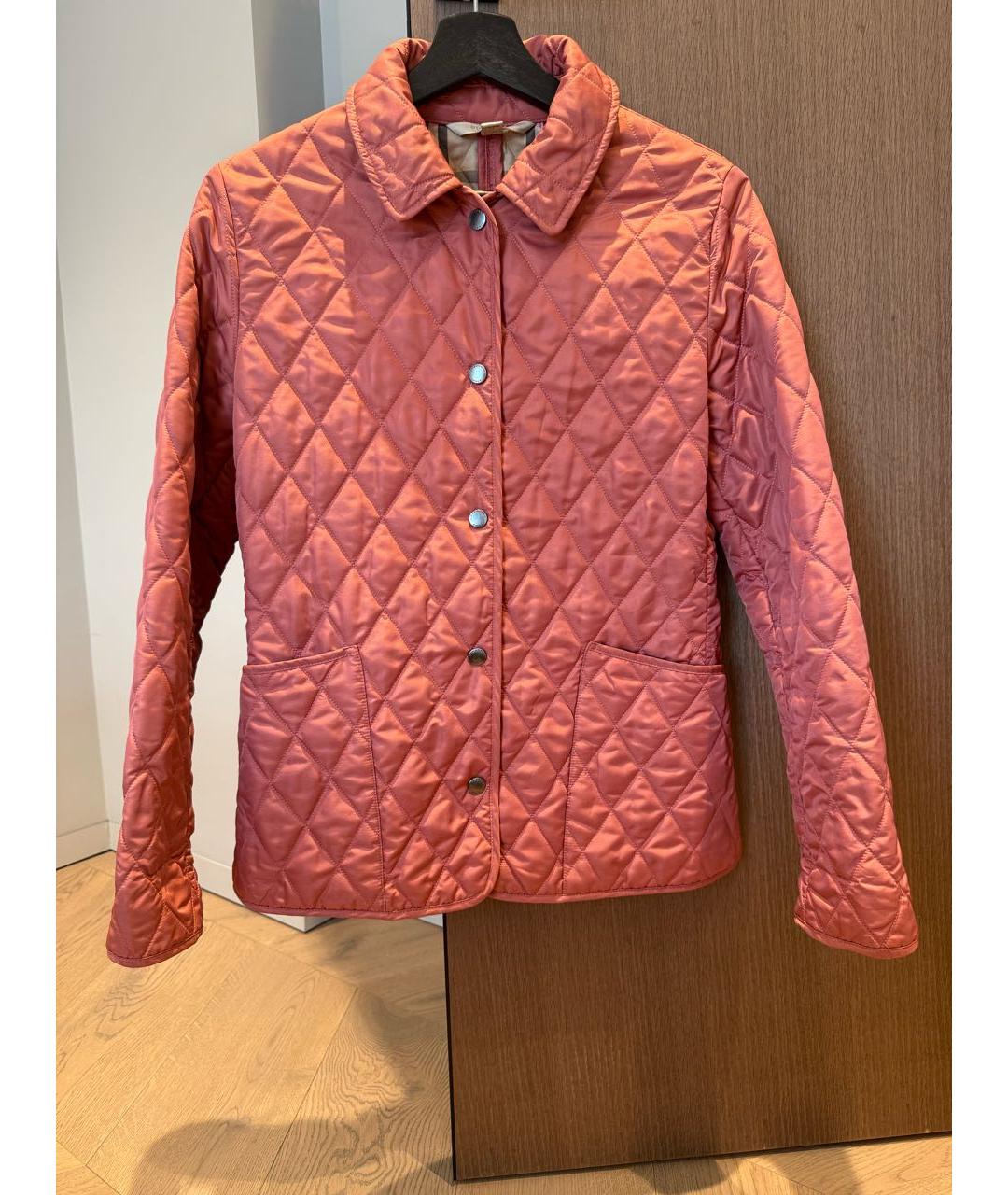 BURBERRY Коралловая полиэстеровая куртка, фото 5