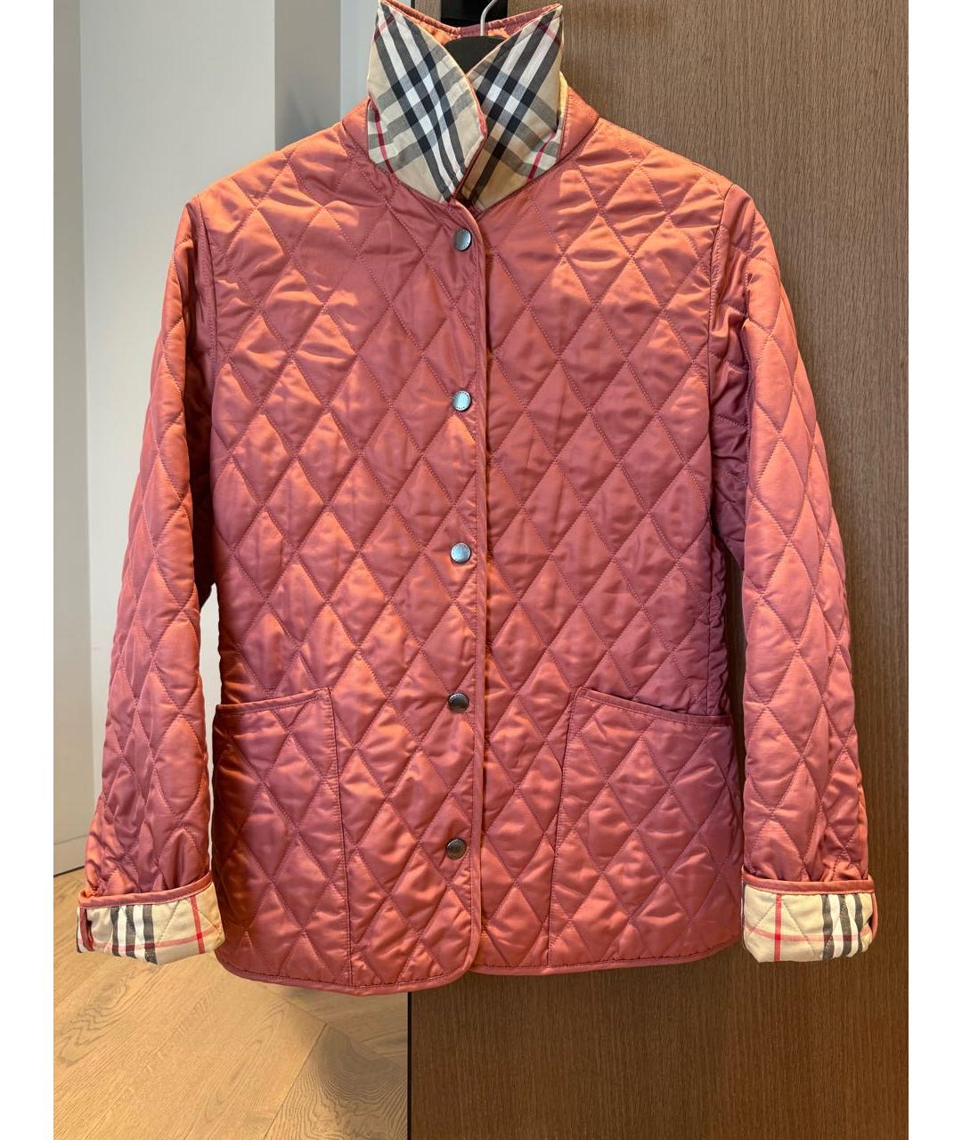 BURBERRY Коралловая полиэстеровая куртка, фото 2