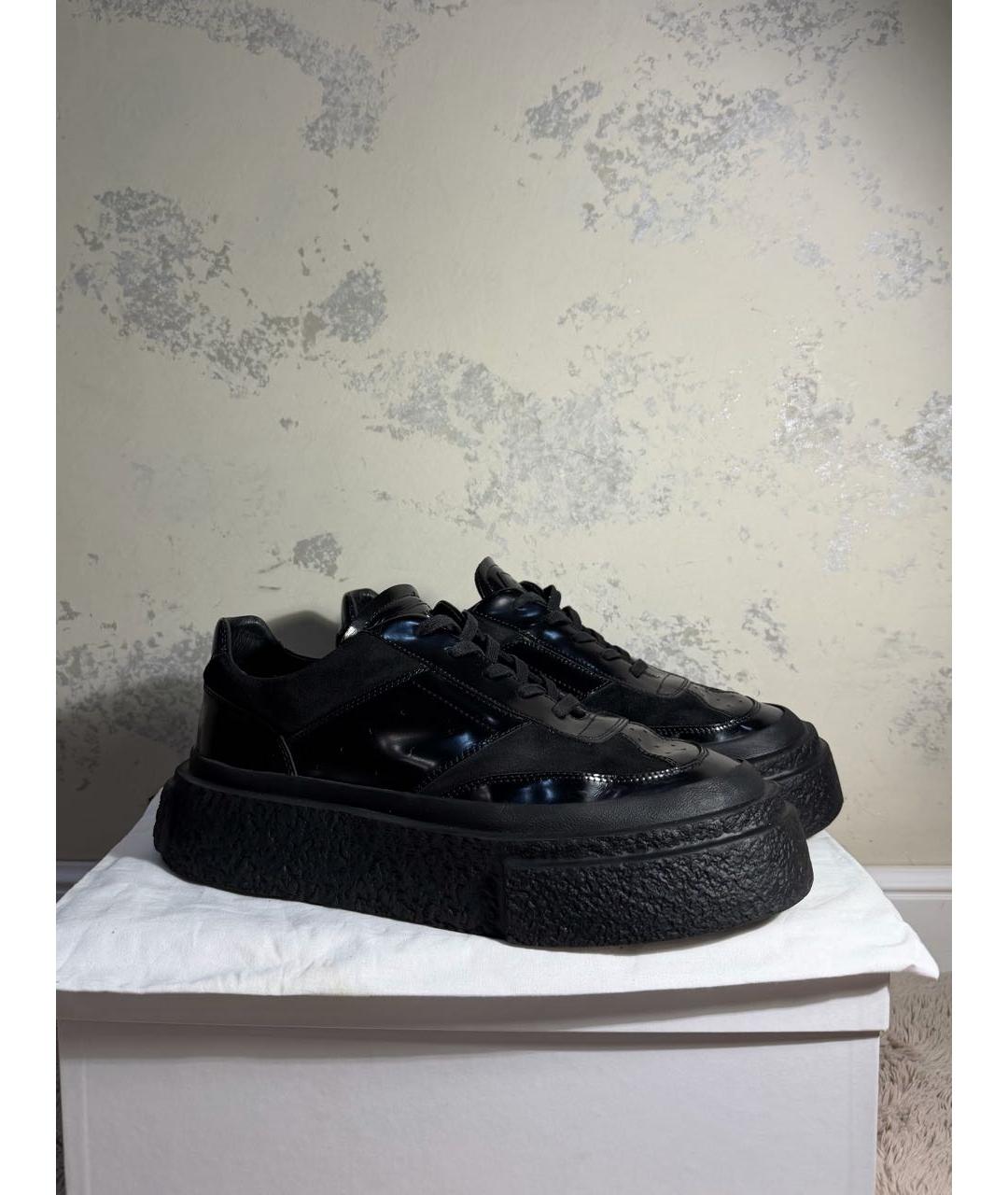 MAISON MARGIELA Черные низкие кроссовки / кеды, фото 2