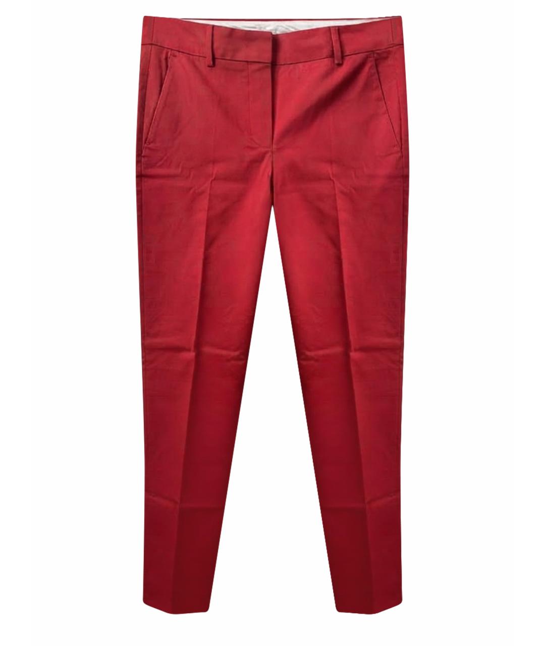 SPORTMAX Красные хлопковые брюки узкие, фото 1