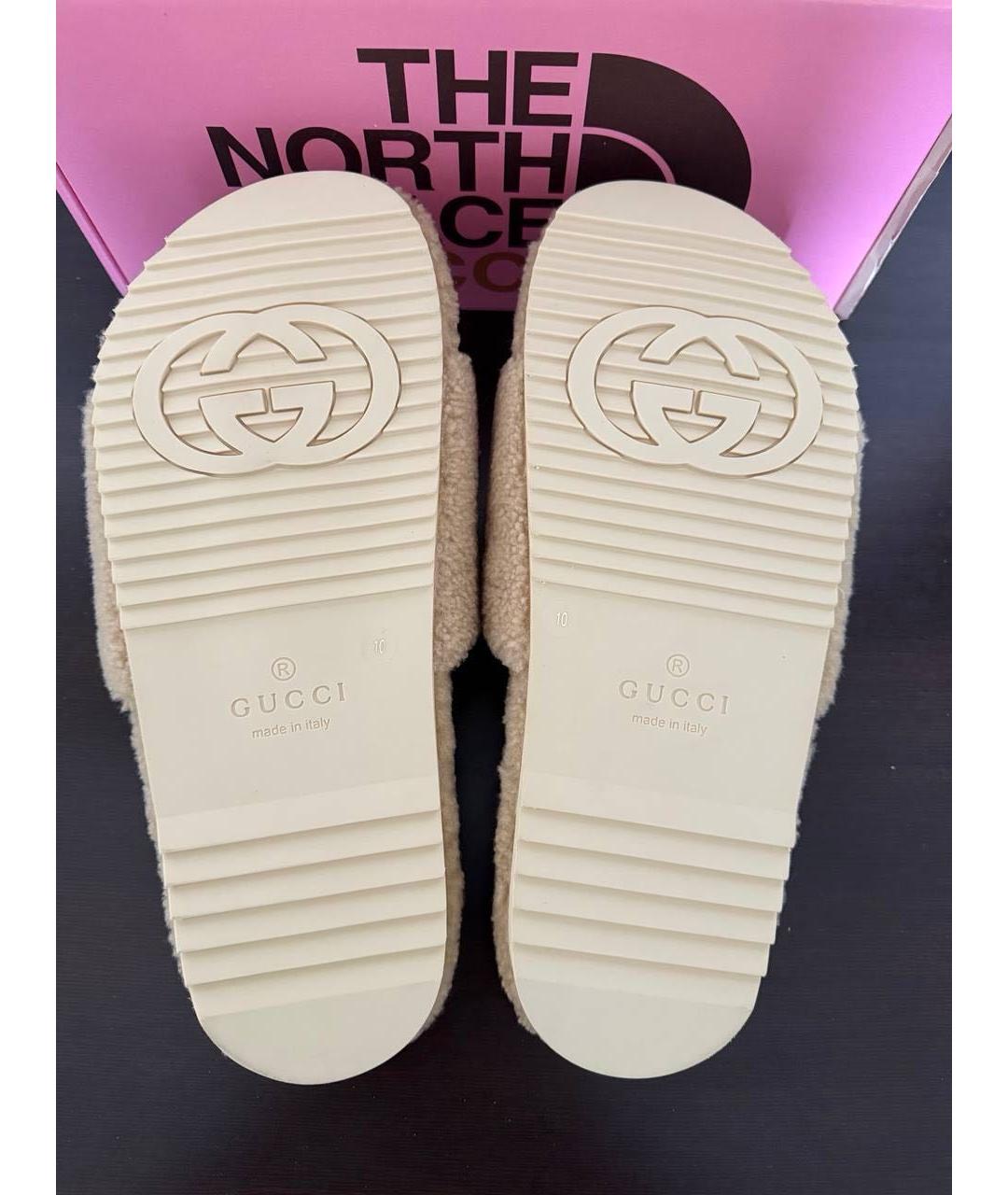 GUCCI Бежевые шлепанцы, фото 7