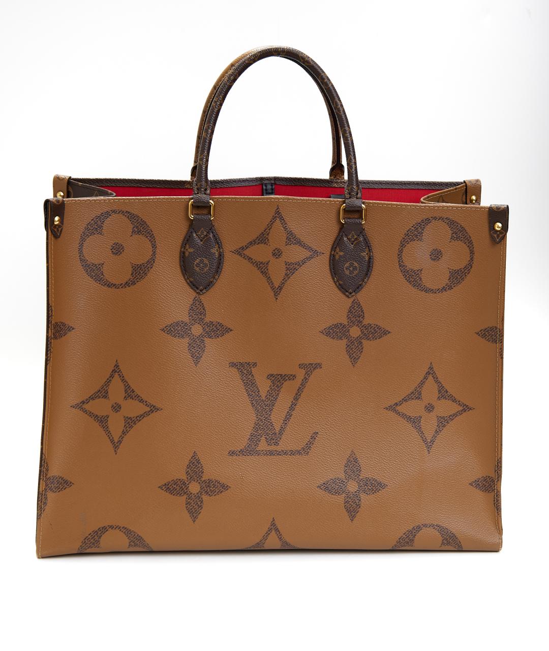 LOUIS VUITTON Коричневая сумка тоут из канвы, фото 5