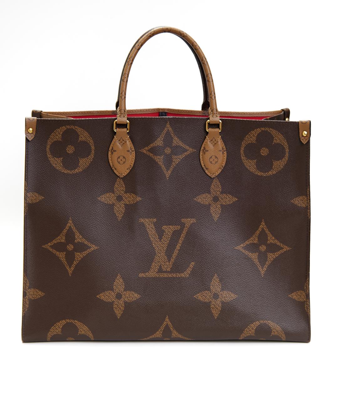 LOUIS VUITTON Коричневая сумка тоут из канвы, фото 3