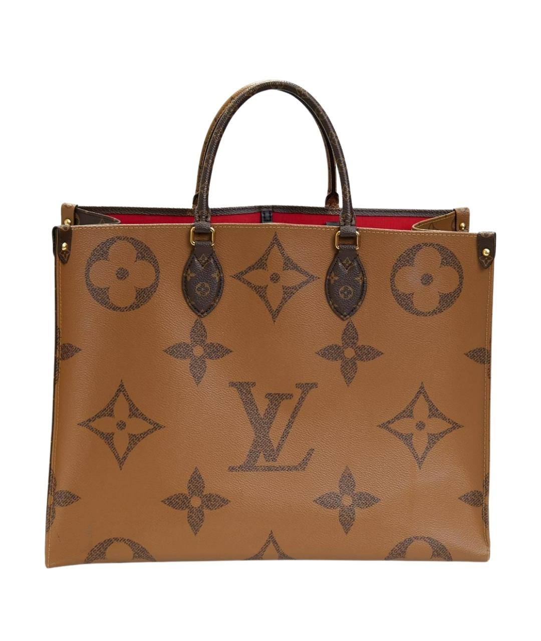LOUIS VUITTON Коричневая сумка тоут из канвы, фото 1
