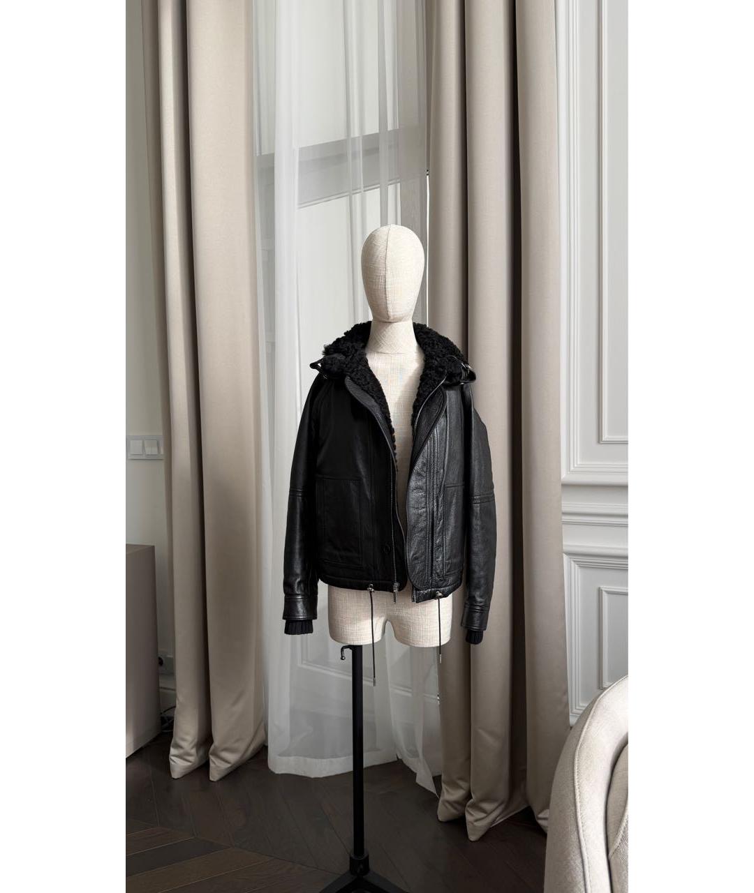 SAINT LAURENT Черная кожаная дубленка, фото 5