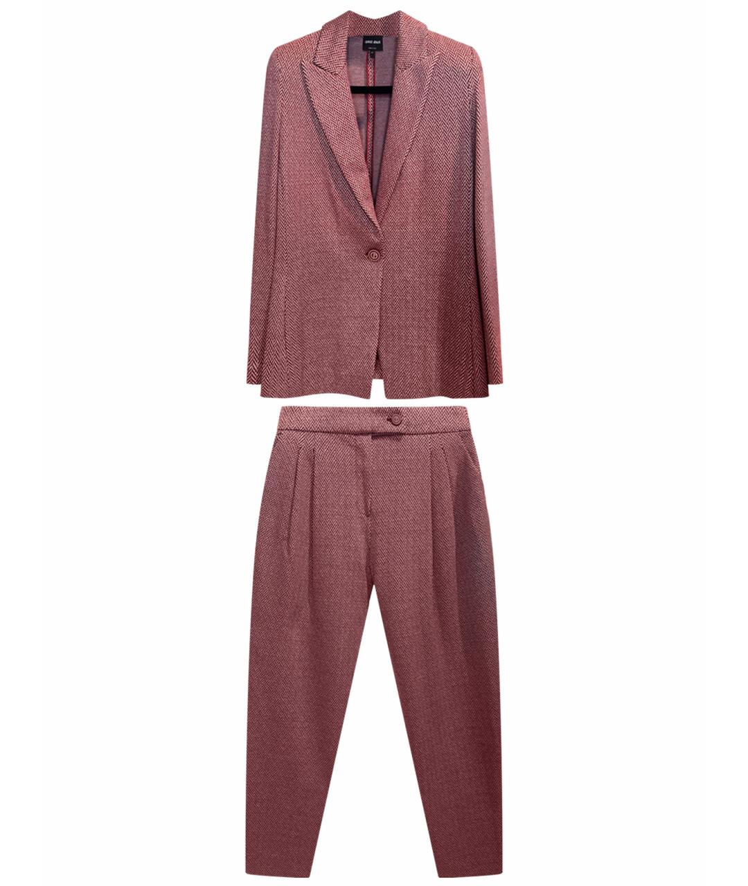 GIORGIO ARMANI Красный вискозный костюм с брюками, фото 1