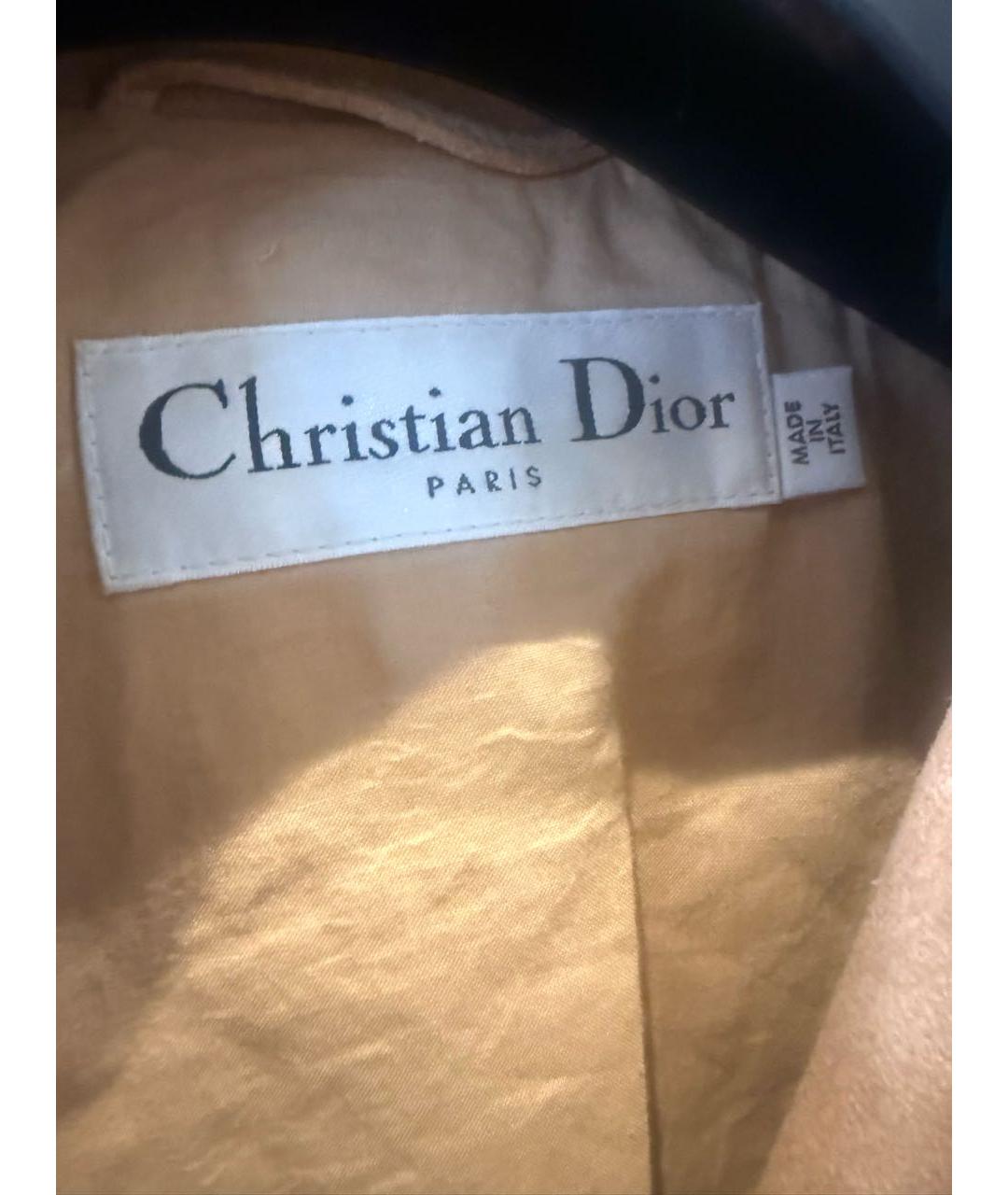 CHRISTIAN DIOR Бежевая кожаная дубленка, фото 5