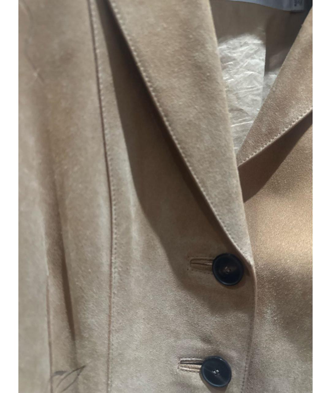 CHRISTIAN DIOR Бежевая кожаная дубленка, фото 4