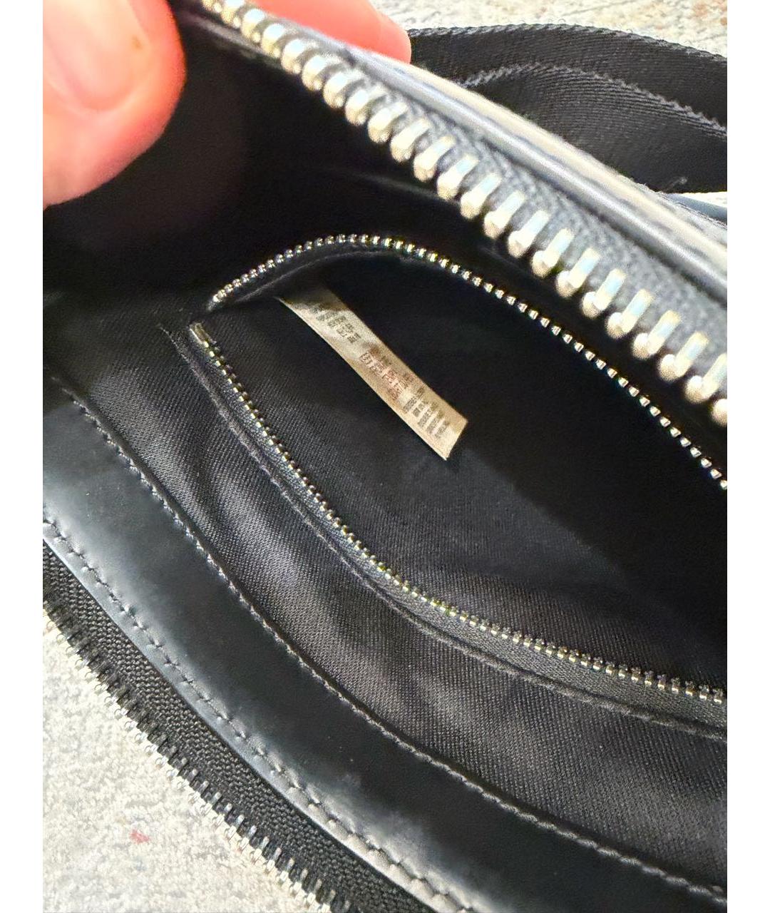 BURBERRY Темно-синяя барсетка из канвы, фото 4