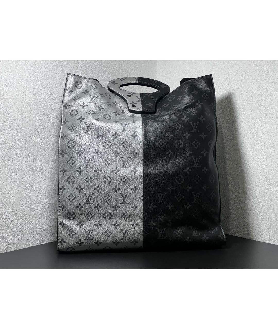 LOUIS VUITTON Черная сумка тоут из канвы, фото 4