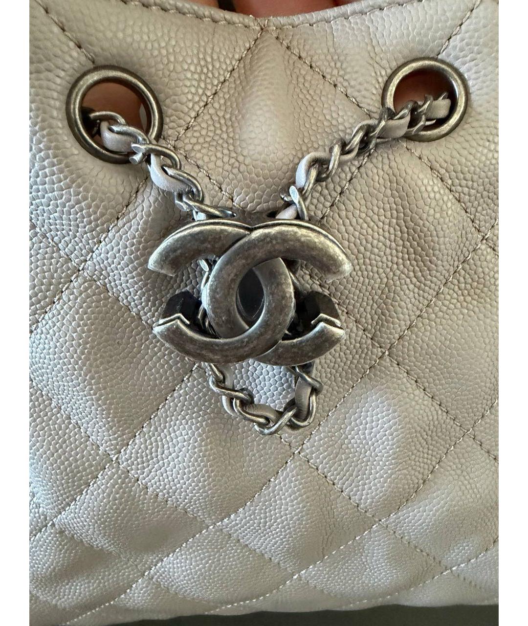 CHANEL Серая кожаная сумка через плечо, фото 4