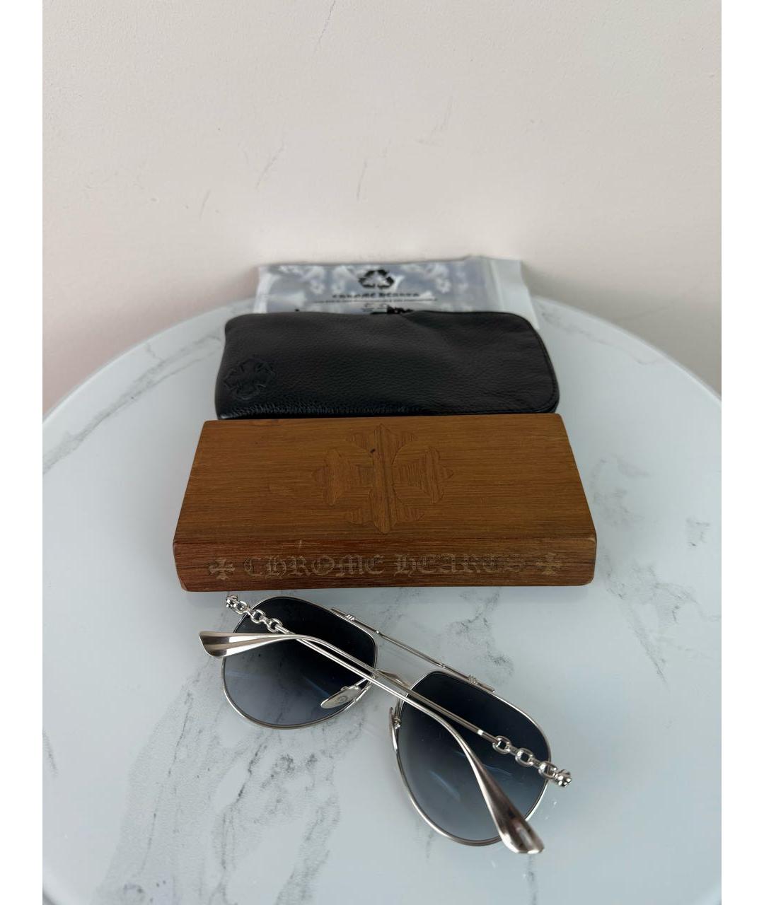CHROME HEARTS Серебряные металлические солнцезащитные очки, фото 3