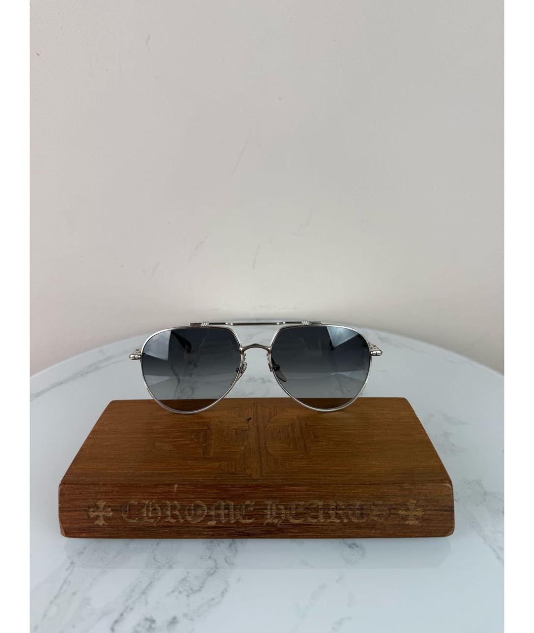 CHROME HEARTS Серебряные металлические солнцезащитные очки, фото 6