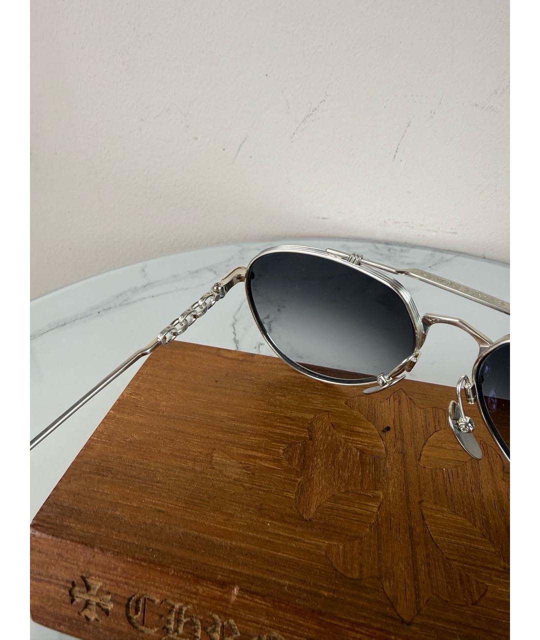CHROME HEARTS Серебряные металлические солнцезащитные очки, фото 5