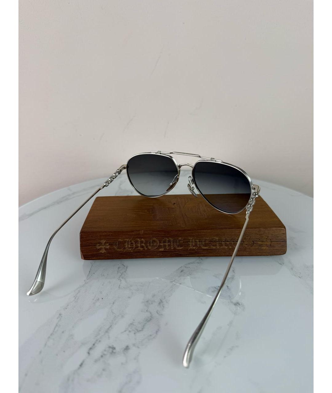 CHROME HEARTS Серебряные металлические солнцезащитные очки, фото 4