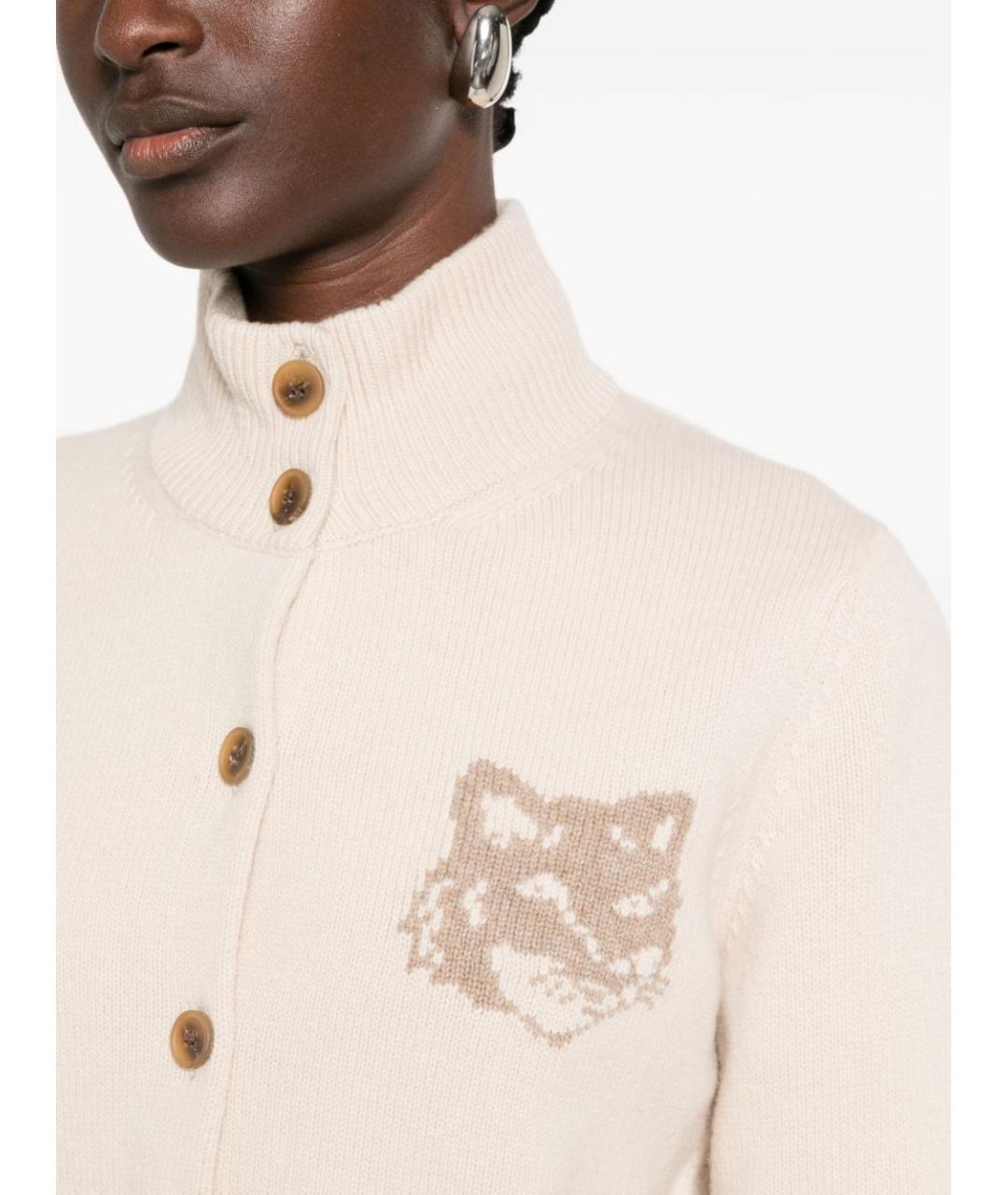 MAISON KITSUNE Бежевый шерстяной джемпер / свитер, фото 2