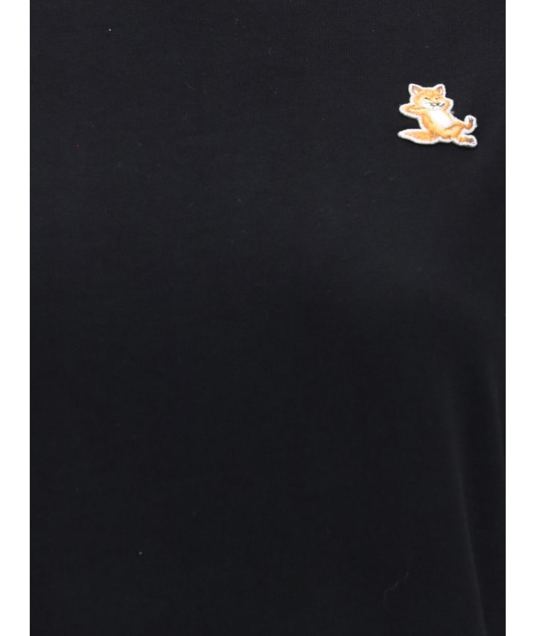 MAISON KITSUNE Черная хлопковая футболка, фото 3
