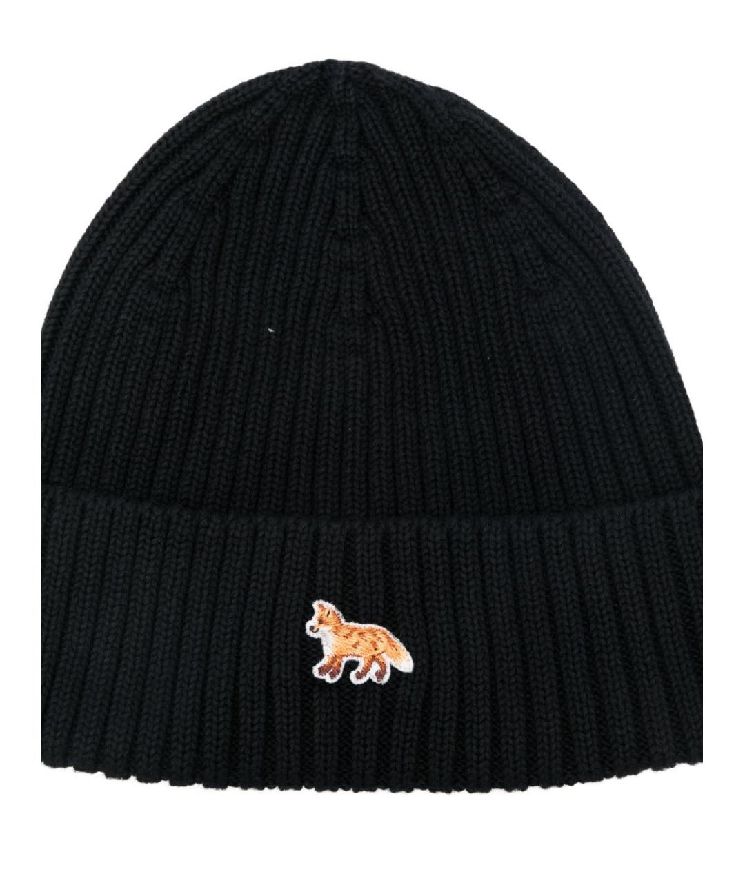 MAISON KITSUNE Черная шерстяная шапка, фото 3