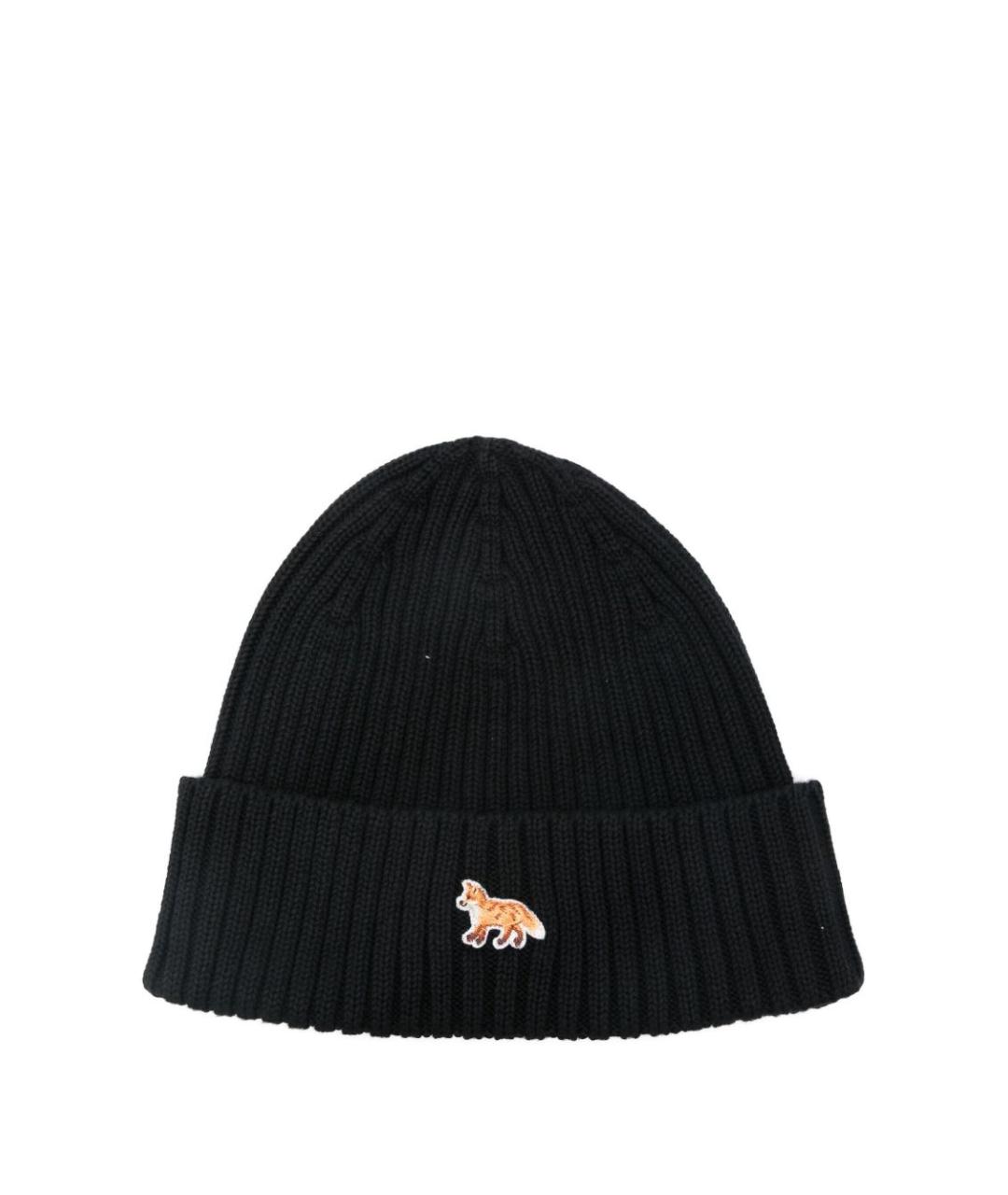 MAISON KITSUNE Черная шерстяная шапка, фото 1