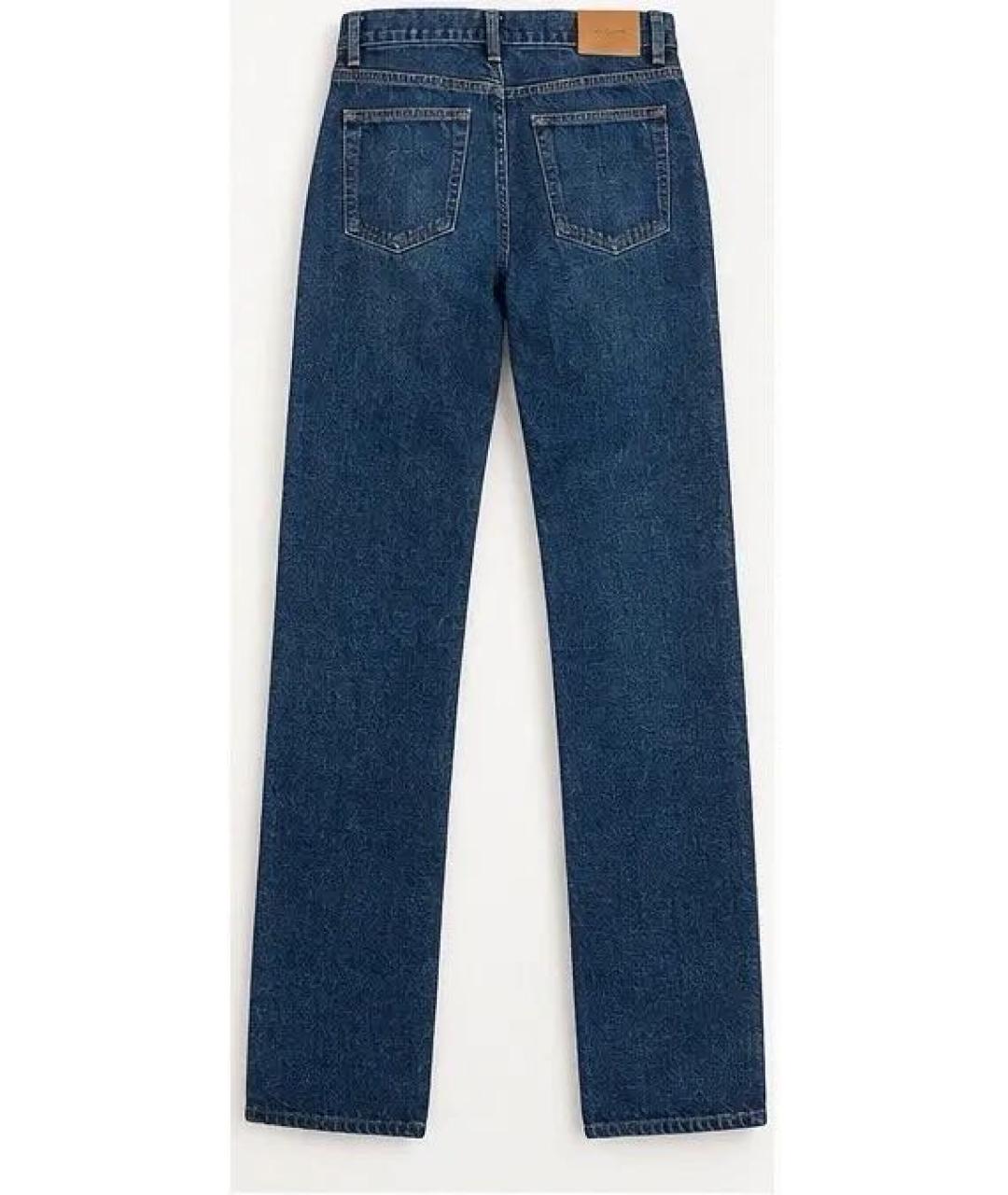 SAINT LAURENT Темно-синие хлопковые прямые джинсы, фото 2