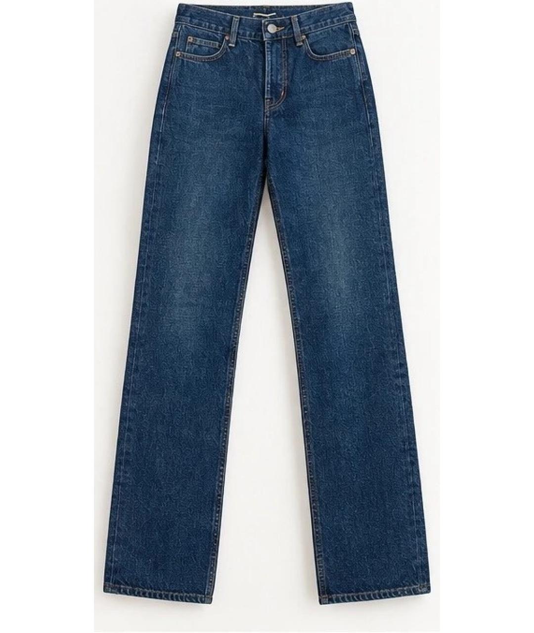 SAINT LAURENT Темно-синие хлопковые прямые джинсы, фото 8