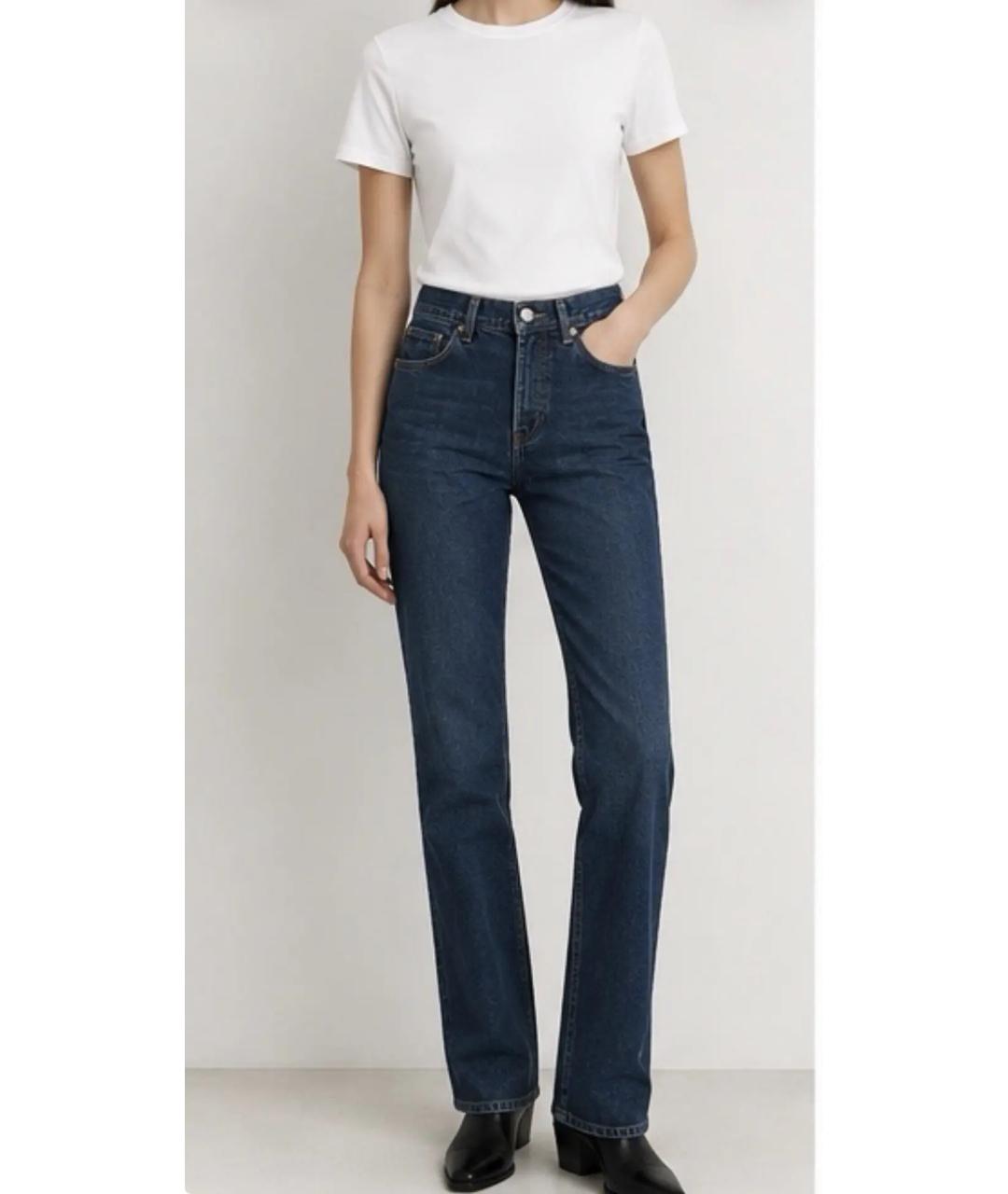 SAINT LAURENT Темно-синие хлопковые прямые джинсы, фото 7