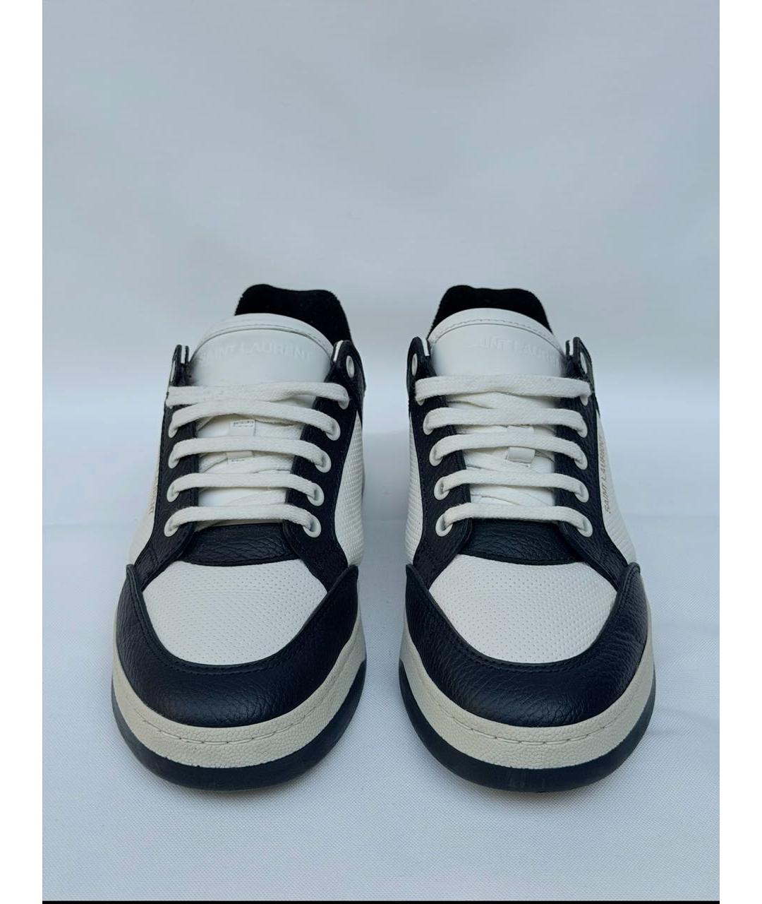 SAINT LAURENT Белые кожаные кеды, фото 2