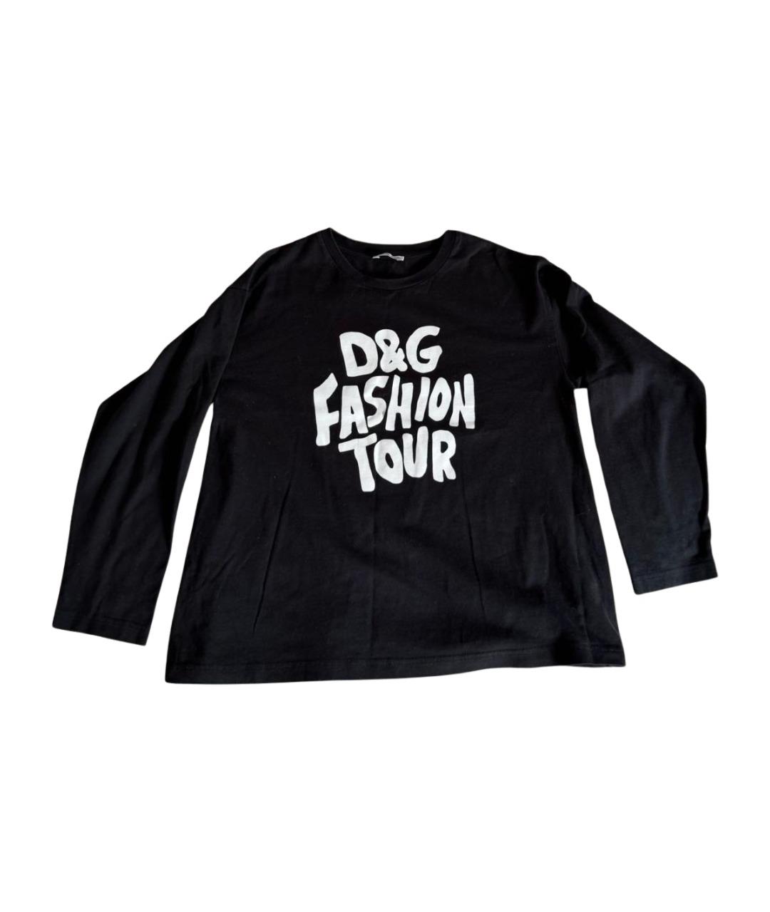 DOLCE&GABBANA Черная хлопковая детская футболка, фото 1