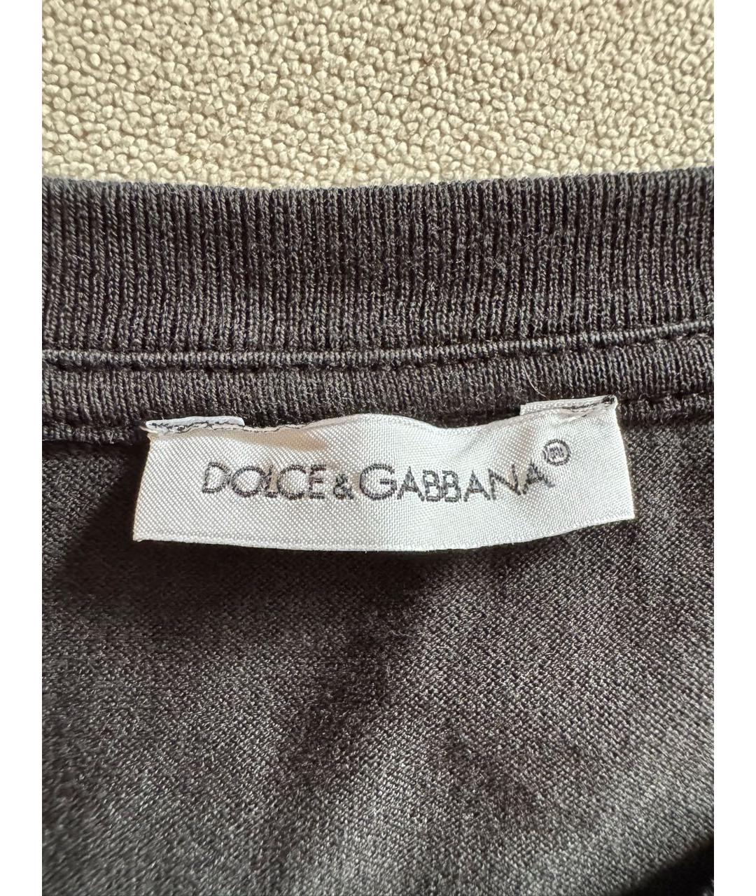 DOLCE&GABBANA Черная хлопковая детская футболка, фото 3