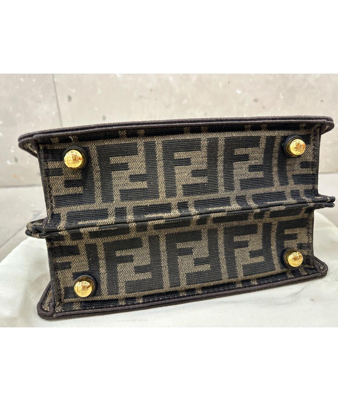 FENDI Коричневая сумка с короткими ручками, фото 3