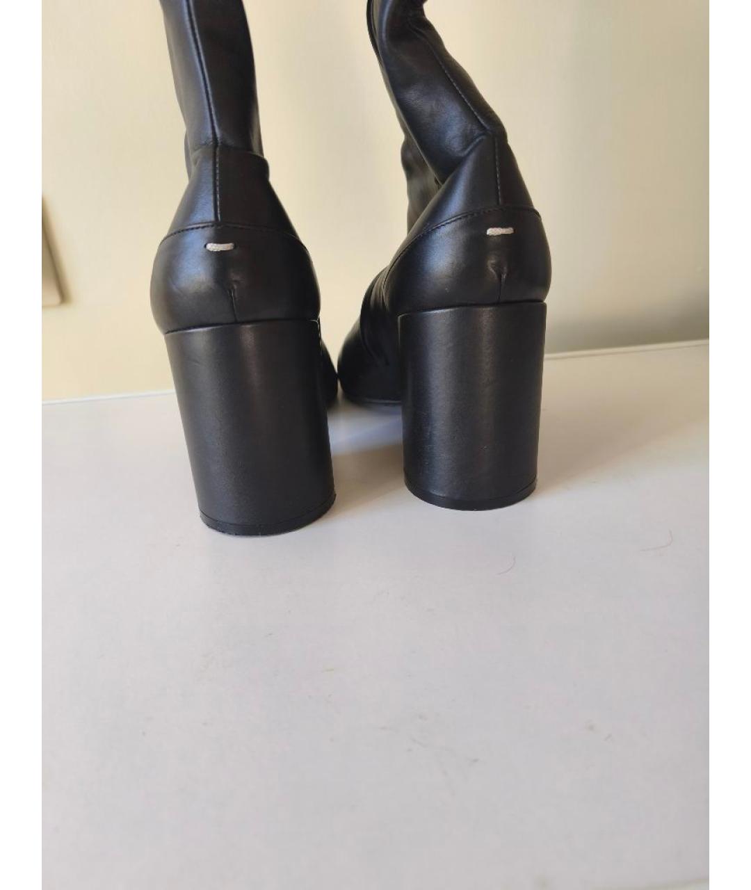 MAISON MARGIELA Черные кожаные ботфорты, фото 4